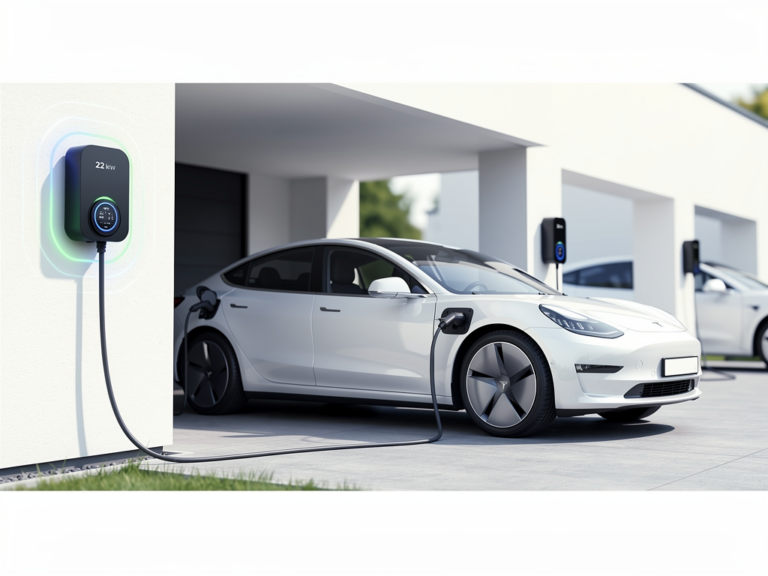 BMW Wallbox Essential 22kW Test zeigt Vorteile und mögliche Alternativen für BMW-Fahrer BMW Wallbox Essential 22kW neben Elektroauto beim Laden zuhause