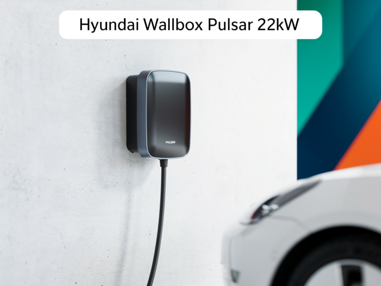 Hyundai Wallbox Pulsar 22kW Testbericht mit Kaufempfehlung und Details Hyundai Wallbox Pulsar 22kW Wandladestation im Outdoor-Einsatz mit robustem Design