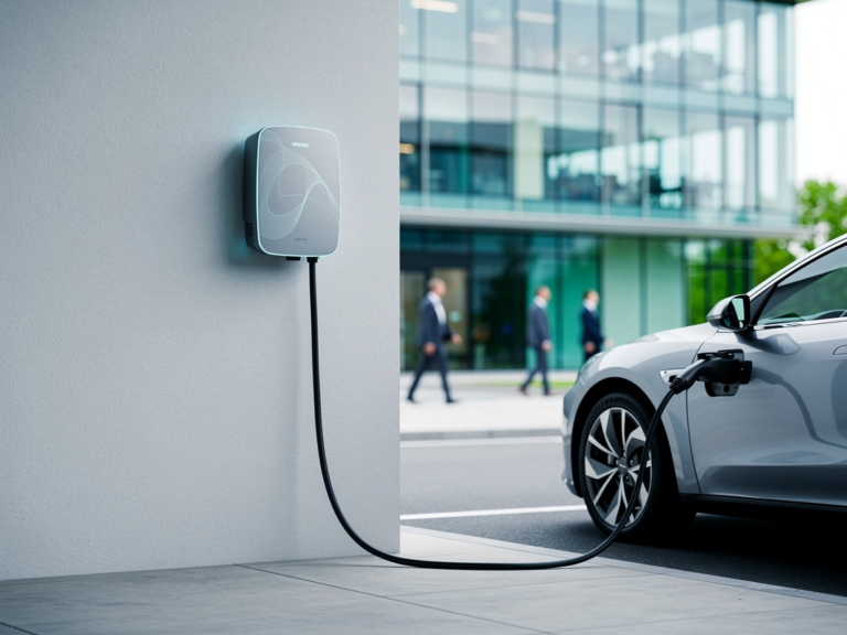 Innogy eBox professional 11 kW Business-Ladestation mit robustem Design und hoher Ladeleistung