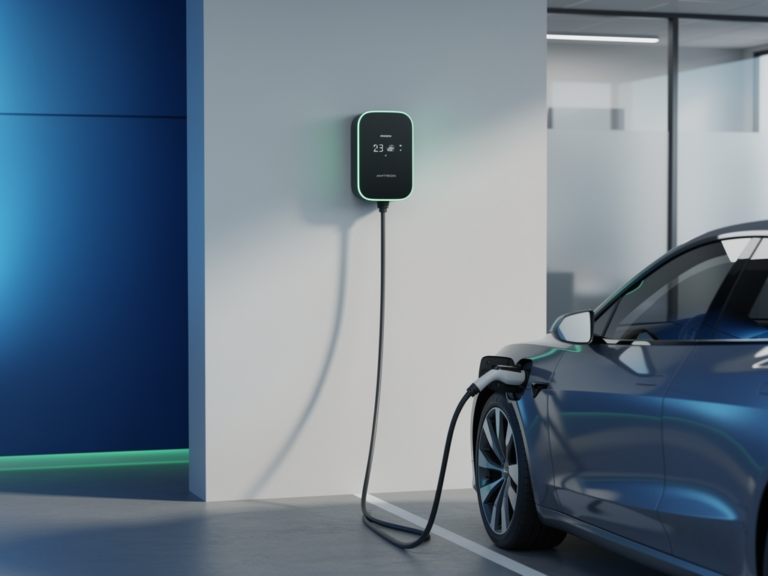 Mennekes AMTRON Xtra 22 C2 Business-Wallbox mit kabelgebundener Ladestation im Einsatz