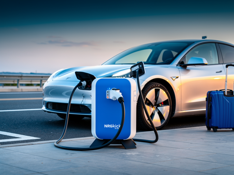 Mobile NRGkick 32A Wallbox mit Kabel und Adaptern für flexibles Laden unterwegs