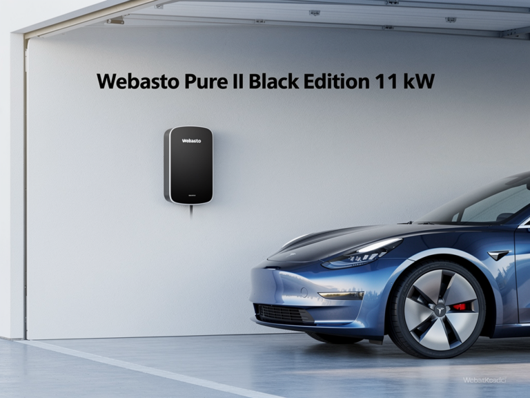 Webasto Pure II Black Edition 11kW Bewertung im ausführlichen Testbericht Webasto Pure II Black Edition 11kW Wallbox in modernem schwarzem Design