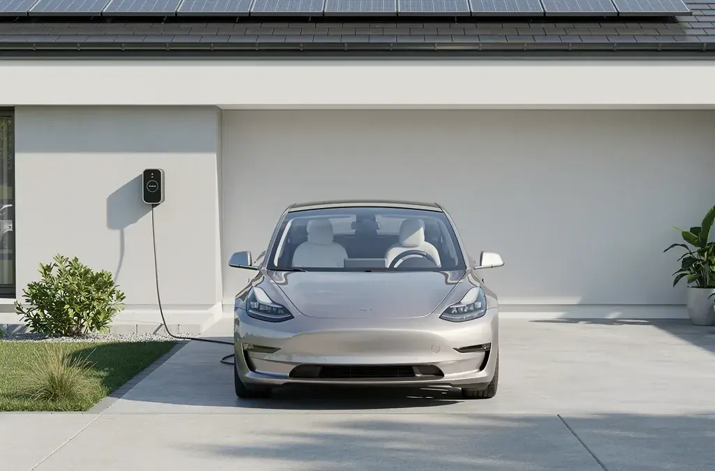Illustration zum Thema E-Auto Batteriespeicher