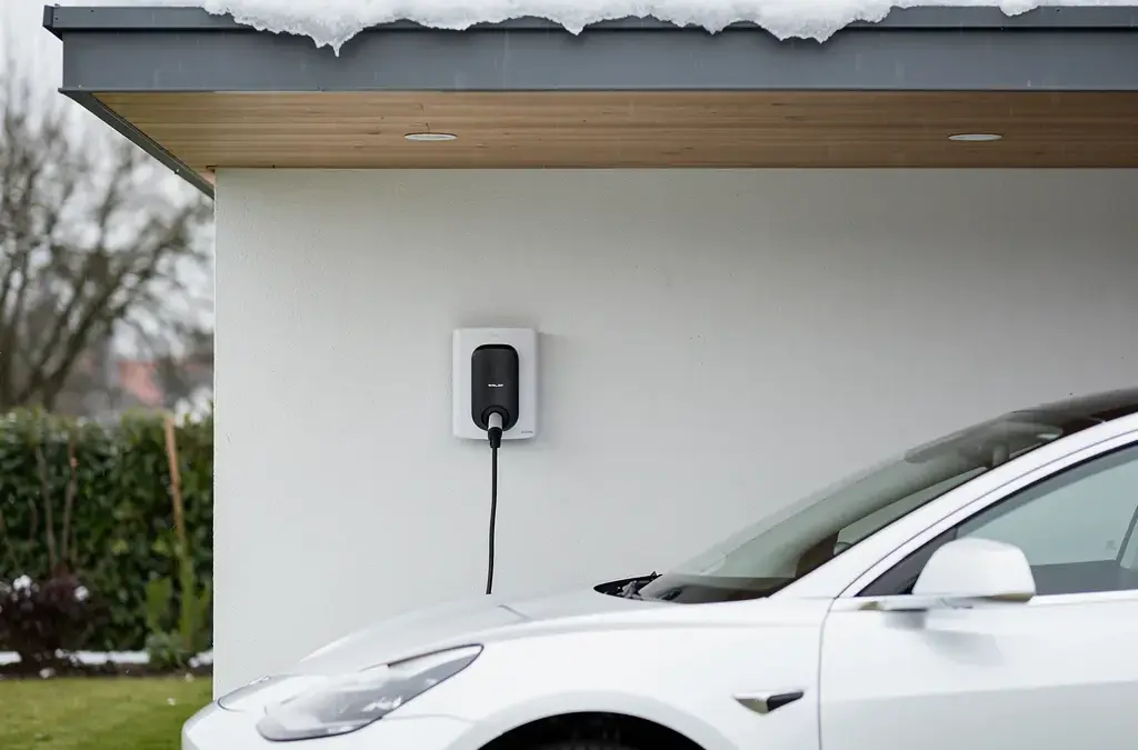 Installation einer Wallbox für Elektrofahrzeuge mit Wetterschutz und Sicherheitsaspekten