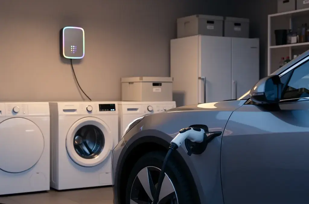 Wallbox mit intelligentem Lastmanagement für effizientes Laden von Elektroautos