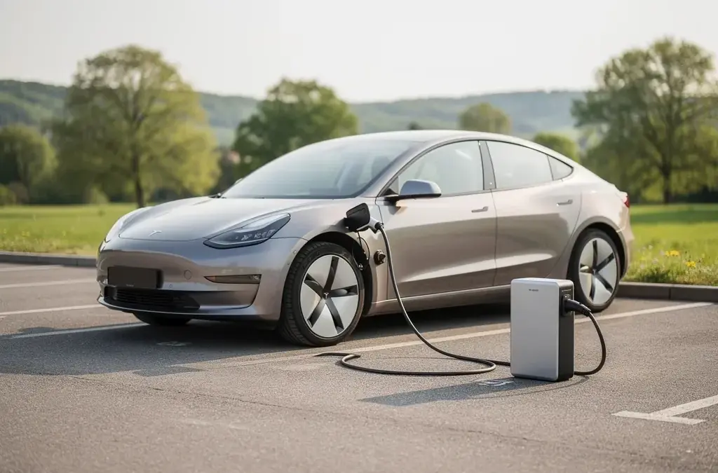 Mobile Wallbox 11 kW beim Laden eines E-Autos an einer CEE-Steckdose