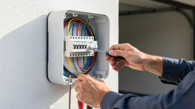 Wallbox Netzanschluss sicher installieren mit qualifiziertem Elektriker und FI-Schalter