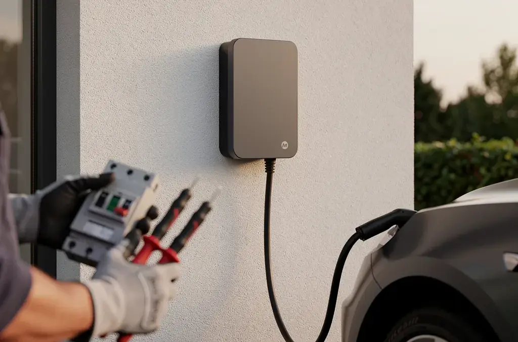 Wallbox mit notwendigem FI-Schalter Typ B für sicheres Laden von Elektrofahrzeugen